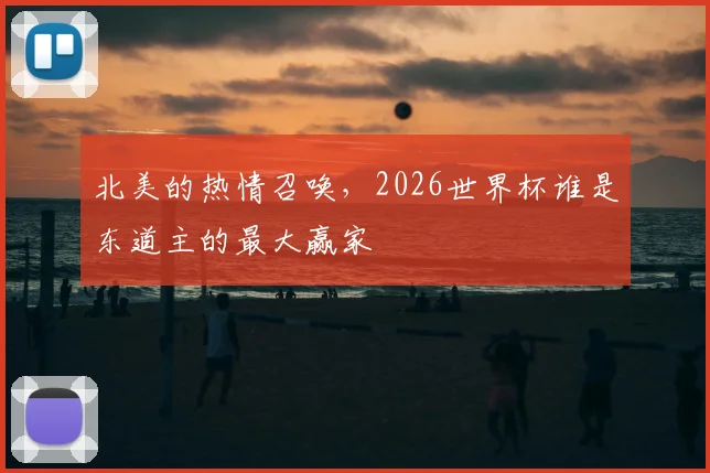 北美的热情召唤，2026世界杯谁是东道主的最大赢家